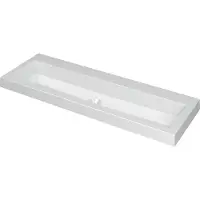 Ink Dock wastafel Polystone zonder kraangat 6x120x40cm Glans wit
