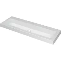 Ink Dock wastafel Polystone met 1 kraangat 6x120x40cm Glans wit
