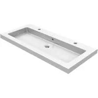 Wiesbaden Kera keramische meubelwastafel 100x46cm 2 kraangaten wit