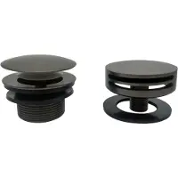 Wiesbaden Knop/plug badoverloop inclusief badvulfunctie rond gunmetal