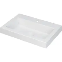 Ink Dock Meubelwastafel 60x40cm Polystone - 1 Kraangat - Mat Wit - 8718835024192 - Rechthoekig - Wastafels, Meubelwastafels