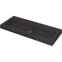 Ink Dock Meubelwastafel 100x40cm Quartz - Zonder Kraangat - Zwart - 8718835023324 - Rechthoekig - Wastafels, Meubelwastafels