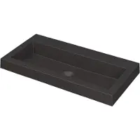 Ink Dock Meubelwastafel 80x40cm Quartz - Zonder Kraangat - Zwart - 8718835023300 - Rechthoekig - Wastafels, Meubelwastafels