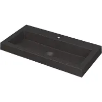 Ink Dock Meubelwastafel 80x40cm Quartz - 1 Kraangat - Zwart - 8718835023317 - Rechthoekig - Wastafels, Meubelwastafels