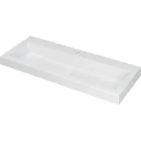 Ink Dock Meubelwastafel 100x40cm Polystone - 1 Kraangat - Mat Wit - 8718835024239 - Rechthoekig - Wastafels, Meubelwastafels