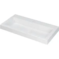 Ink Dock Meubelwastafel 80x40cm Polystone - 1 Kraangat - Mat Wit - 8718835024215 - Rechthoekig - Wastafels, Meubelwastafels