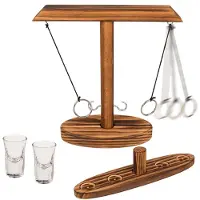 24.Se Houten Ring Toss Drinkspel - Wooden toss
