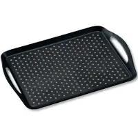 Kesper Dienblad Rechthoekig - Anti-slip Dienblad - Diep dienblad met antislip - Met handvatten - 45.5 x 32 x 4.5 Cm - Kleur: Zwart