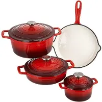 Carl Schmidt Sohn GmbH XANTEN, pannenset, 7-delig, gietijzer, rood