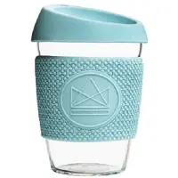 Neon Kactus Koffieglas 340 Ml Glas/siliconen Lichtblauw
