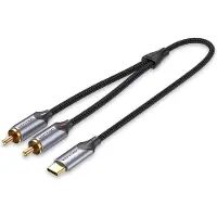 Vention BGUHH audio kabel 2 m 2 x RCA USB Type-C Zwart