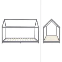 ML-Design Kinderbedframe Cynthia | hout grijs 98x206x141 cm kinderbedden | NADUVI