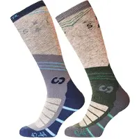 Sinner Skisok Sinner Unisex Mountain Ski Double Pack Grijs-Schoenmaat 36 - 38