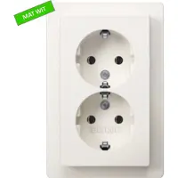 Berker Q1 Wandcontactdoos - 2 voudig - Randaarde - Inbouw in 1 doos - Mat wit