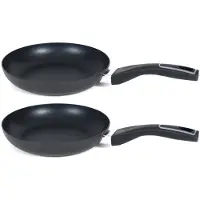 San Ignacio Set van 2x stuks gusto zwarte kleine koekenpannen 18 cm - Koekenpannen
