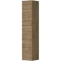 Ink Hoge Kast Met Greep Hout Decor 1 Deur Links- Of Rechtsdraaiend - Naturel Eiken - 350x350x1690 Mm (bxdxh) - Badkamermeubels, Kolom- En Zijkasten,