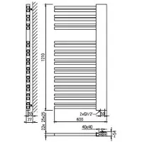 Boss & Wessing Designradiator bws franto sinistro 121x60 cm 690 watt buis links mat zwart