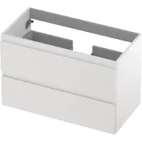 Ink Onderkast - Houten Keerlijst - 2 Laden - Mat Wit - 80x40cm - Badkamermeubels - Wastafelonderkasten - 8718835010232