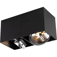 QAZQA Design spot zwart rechthoekig 2-lichts - Box