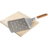 Landmann Pizzasteen met RVS spatel - Broodbaksteen - BBQ pizzasteen - Knapperige pizza's - BBQ Accessoires