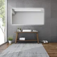 Gliss Design Spiegel horizontaal led standaard verlichting 180 cm en spiegelverwarming