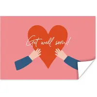 PosterMonkey Poster Sterkte - Quotes - Roze - Hand - 90x60 cm