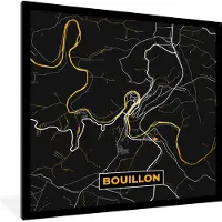 PosterMonkey Fotolijst incl. Poster - Goud - Stadskaart - Plattegrond - Bouillon - Kaart - 40x40 cm - Posterlijst