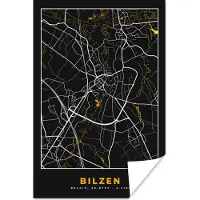 PosterMonkey Poster Stadskaart - Bilzen - Goud - Kaart - Plattegrond - 20x30 cm