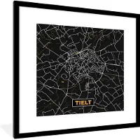 PosterMonkey Fotolijst incl. Poster - Kaart - Tielt - Goud - Plattegrond - Stadskaart - 40x40 cm - Posterlijst