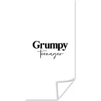 PosterMonkey Poster Kind - Spreuken - Zwart - Wit - Quotes - Grumpy teenager - 20x40 cm