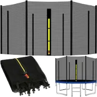 Springos Veiligheidsnet Trampoline | Trampoline Net | Geschikt voor 8 Palen | Ø 366 cm | Zwart