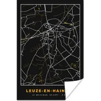 PosterMonkey Poster Stadskaart - Leuze-en-Hainaut - Plattegrond - Kaart - 80x120 cm