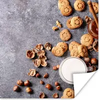 PosterMonkey Poster Melk - Koekjes - Noten - Specerijen - Herfst - 30x30 cm