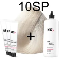 Kis KeraCream Color - 100ml - Haarverf Set - 10SP Super platinablond | - (3 x haarverf & 1L waterstofperoxide)