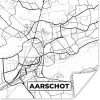 PosterMonkey Poster Zwart Wit – België – Plattegrond – Stadskaart – Kaart – Aarschot - 75x75 cm
