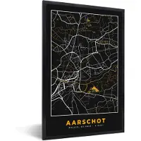 PosterMonkey Fotolijst incl. Poster - Plattegrond - Kaart - Aarschot - Goud - 60x90 cm - Posterlijst - Stadskaart