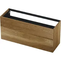 Ink Onderkast 140x45cm - Push To Open - 2 Lades - Massief Eiken Aqua - Badkamermeubels, Wastafelonderkasten - 8718835044909