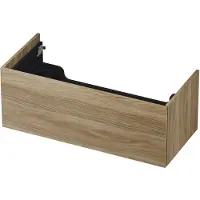 Ink Onderkast 100x45cm - Push To Open - 1 Lade - Zuiver Eiken - Badkamermeubels, Wastafelonderkasten - 8718835093853