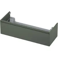 Ink Onderkast 120x45cm - Greeploos - 1 Lade - Mat Beton Groen - Badkamermeubels, Wastafelonderkasten - 8718835076245