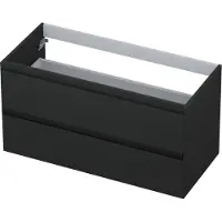 Ink Onderkast 100x45cm - Greeploos - 2 Lades - Mat Antraciet - Badkamermeubels, Wastafelonderkasten - 8718835009588