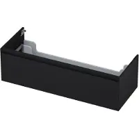 Ink Onderkast 120x45cm - Greeploos - 1 Lade - Mat Zwart - Badkamermeubels, Wastafelonderkasten - 8718835043056