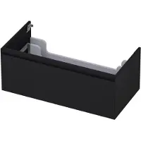 Ink Onderkast 90x45cm - Greeploos - 1 Lade - Mat Zwart - Badkamermeubels, Wastafelonderkasten - 8718835043032