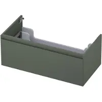 Ink Onderkast 90x45cm - Greeploos - 1 Lade - Mat Beton Groen - Badkamermeubels, Wastafelonderkasten - 8718835076221