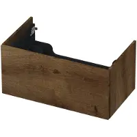 Ink Onderkast 80x45cm - Push To Open - 1 Lade - Fineer Chocolate - Badkamermeubels, Wastafelonderkasten - 8718835104511