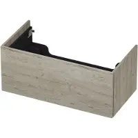 Ink Onderkast 90x45cm - Push To Open - 1 Lade - Greige Eiken - Badkamermeubels, Wastafelonderkasten - 8718835074340