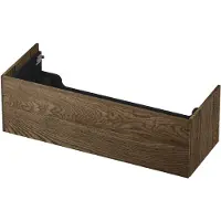 Ink Onderkast 120x45cm - Push To Open - 1 Lade - Massief Eiken Charcoal - Badkamermeubels, Wastafelonderkasten - 8718835093891