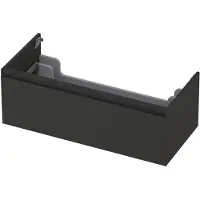Ink Onderkast 100x45cm - Greeploos - 1 Lade - Mat Antraciet - Badkamermeubels, Wastafelonderkasten - 8718835021900
