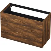Ink Onderkast 100x45cm - Push To Open - 2 Lades - Noten - Badkamermeubels, Wastafelonderkasten - 8718835020767