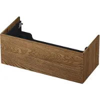 Ink Onderkast 100x45cm - Push To Open - 1 Lade - Massief Eiken Chocolate - Badkamermeubels, Wastafelonderkasten - 8718835093822