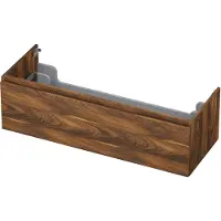 Ink Onderkast 120x45cm - Greeploos - 1 Lade - Noten - Badkamermeubels, Wastafelonderkasten - 8718835045418